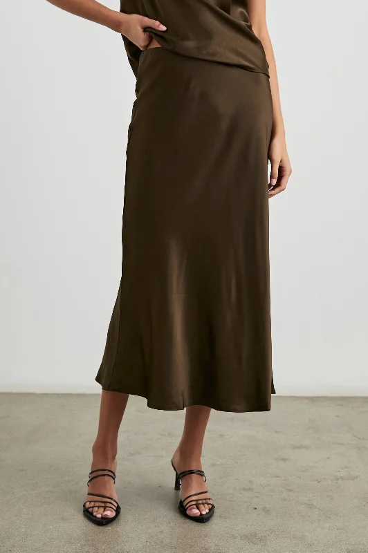 Durable skirts with reinforced seam strength -ANYA SKIRT - DARK MOSS