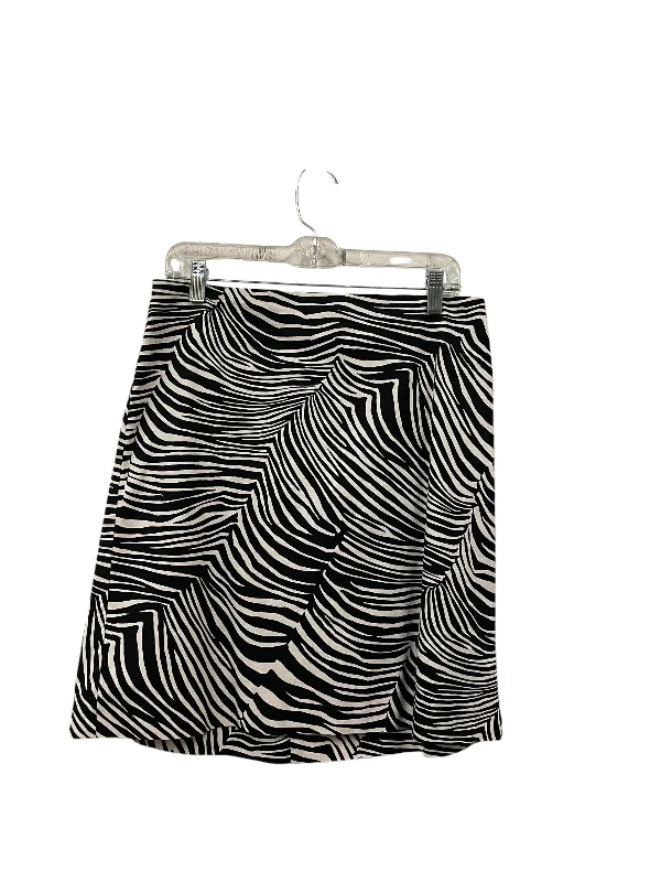 Ruffled skirts for feminine playful charm -Skirt Midi By Ann Taylor In Black & White, Size: 10