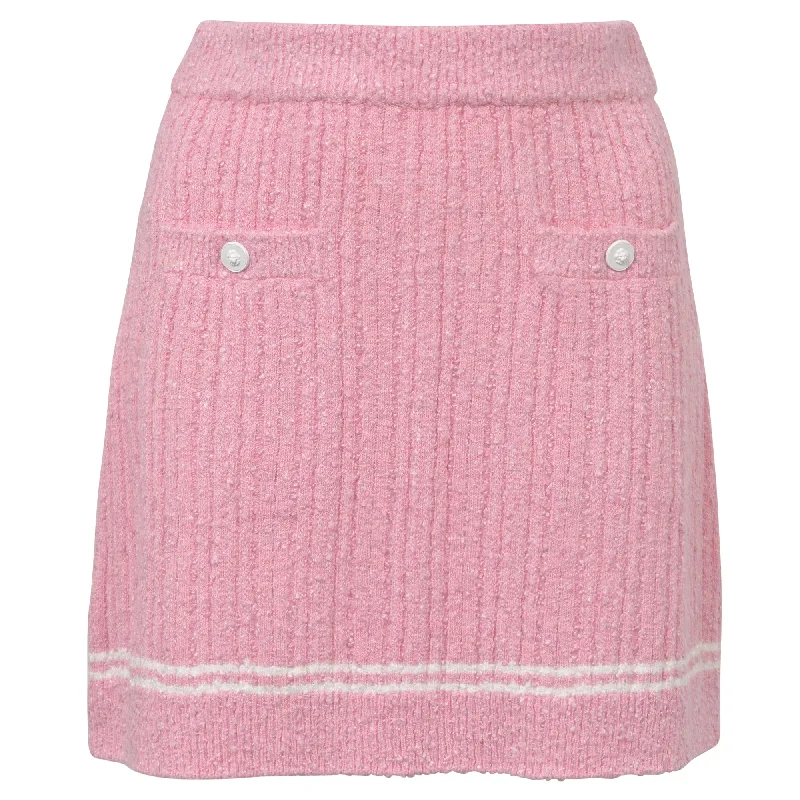 Retro Long Skirts for Throwback -Chanel Tweed Mini Skirt in Pink Viscose