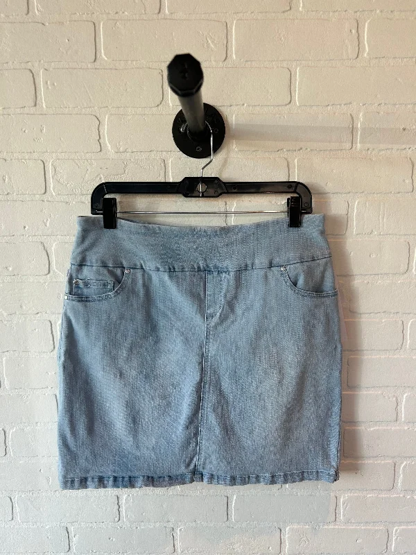 Soft skirts with plush cotton lining -Skirt Mini & Short By Sc & Co In Blue Denim, Size: 12