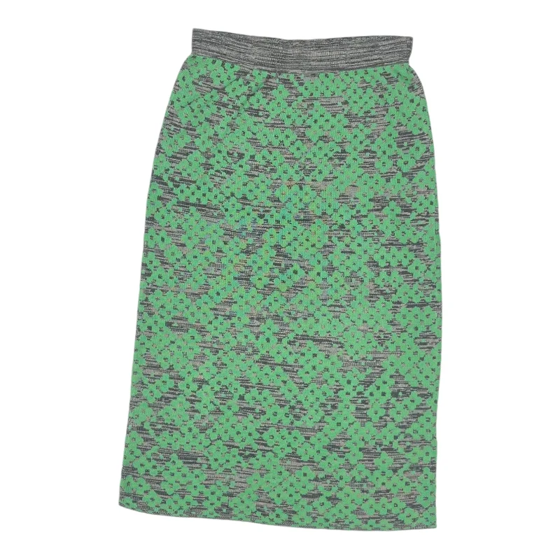 Casual skirts with relaxed fit comfort -Skirt Midi By Maeve In Green & Grey, Size:M