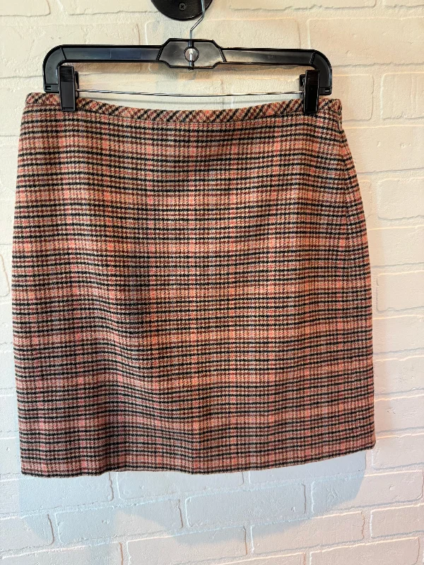 Vintage skirts with 70s-inspired designs -SKIRT MINI & SHORT TALBOTS in BROWN & PINK, Size: 10PETITE