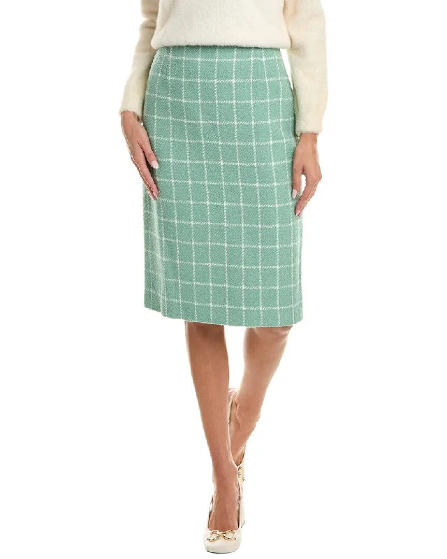 Wrap Long Skirts for Adjustable -Oscar de la Renta Silk-Lined Wool-Blend Skirt