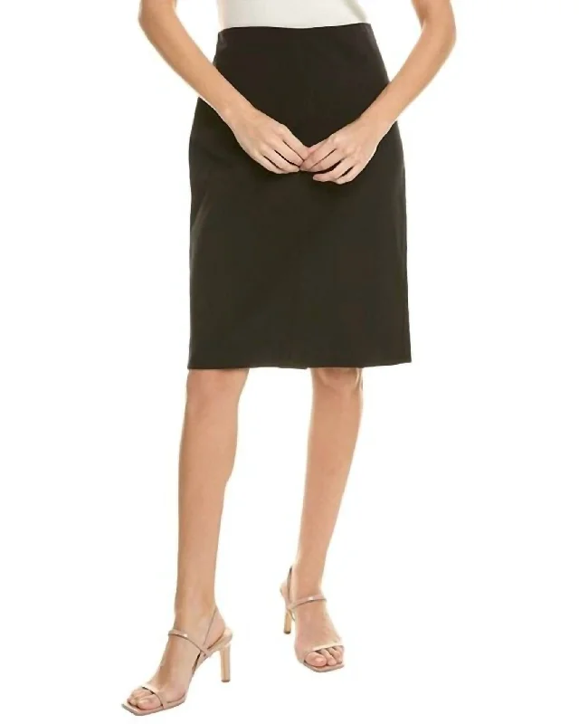 African Long Skirts with Culture -Seamed Front Pencil Skirt In Black