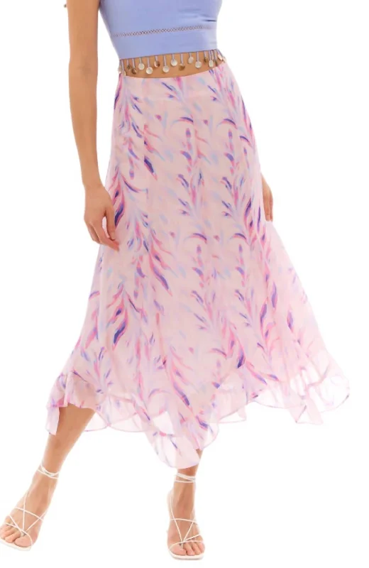 African Long Skirts with Culture -Karina Midi Skirt In Soft Tropical