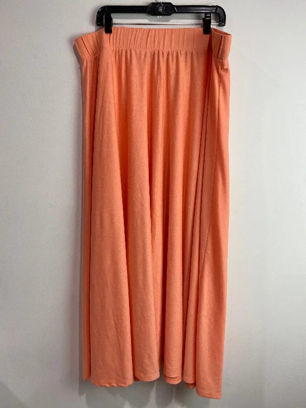 Ruffled skirts for feminine playful charm -Skirt Maxi By Cato In Peach, Size: 22