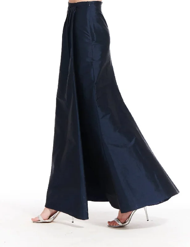 Wrap Long Skirts for Adjustable -Taffeta Slim Wrap Skirt In Black