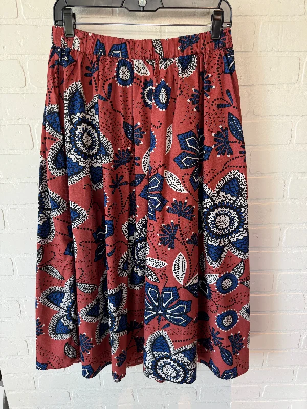 Patterned midi skirts for eye-catching style -Skirt Maxi By Sundry In Blue & Red, Size: 8