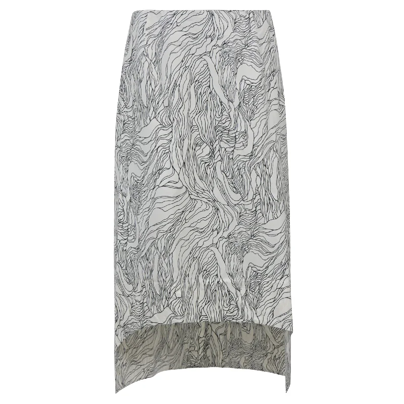 Maxi Long Skirts for Elegance -Marni Printed Asymmetric Skirt in Black and White Viscose