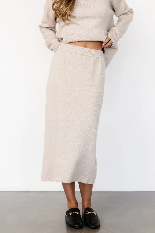 A-line mini skirts for fun flirty looks -Ali Knit Skirt | Taupe