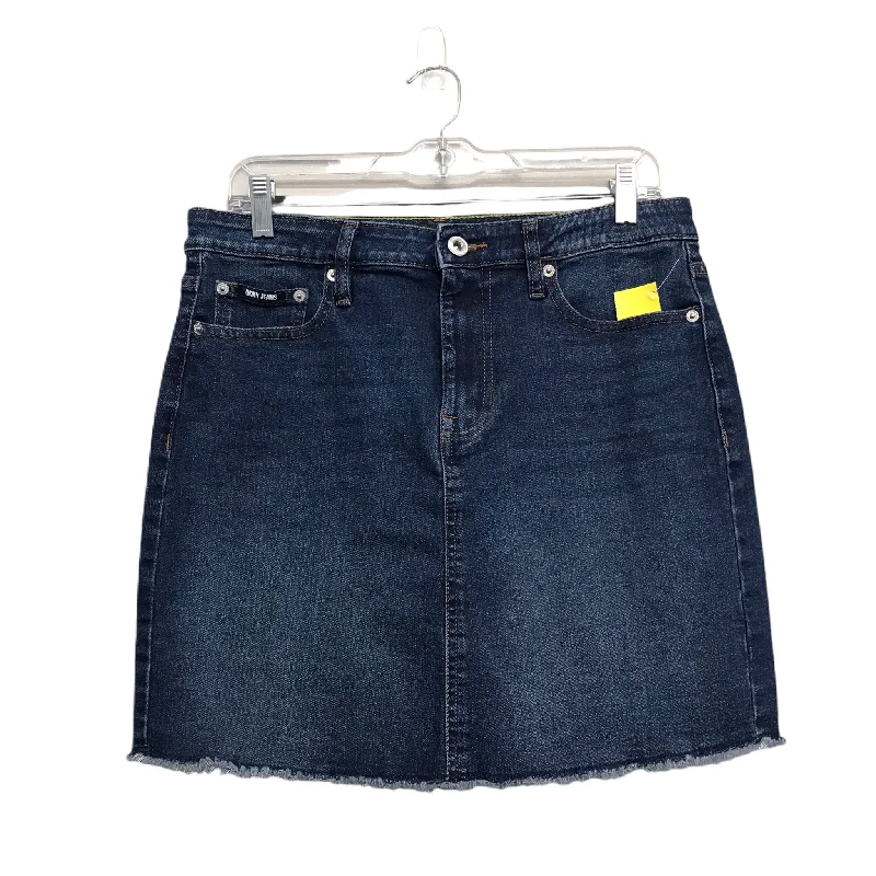 Luxury skirts with elegant silk sheen -Skirt Mini & Short By Dkny In Blue Denim, Size: 8