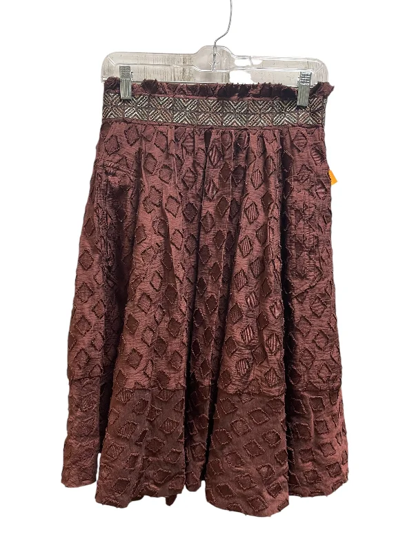 A-line skirts for classic wardrobe essentials -Skirt Midi By Maeve In Brown, Size: 4