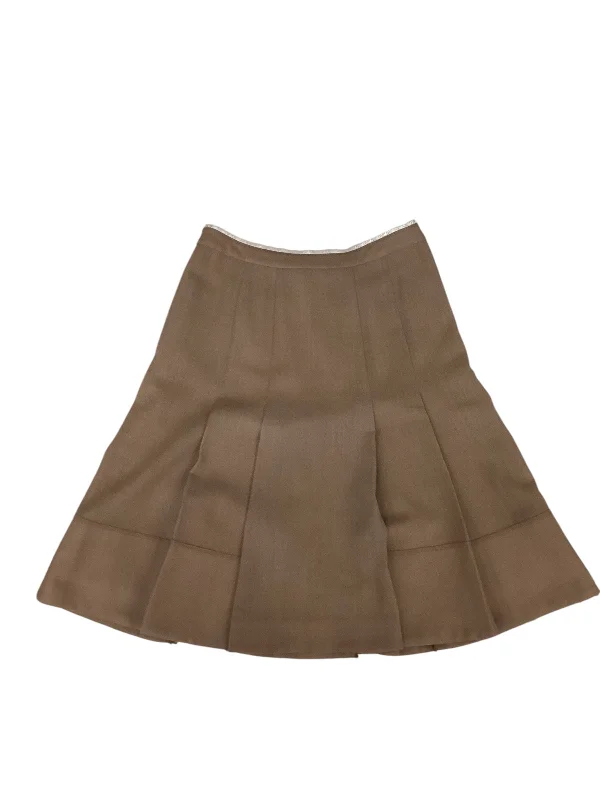 Stretch denim skirts for comfy wear -Skirt Midi By Per Se In Tan, Size: 2