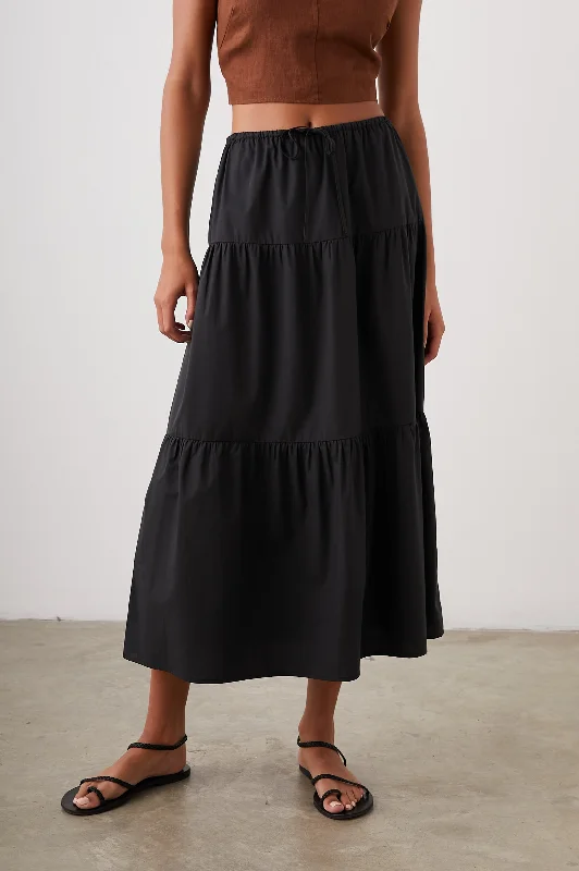 Soft cotton skirts for sensitive skin ease -MARY SKIRT - BLACK