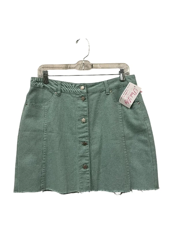 High-waisted denim skirts for cool lift -Skirt Mini & Short By Pink Lily In Green, Size: 12