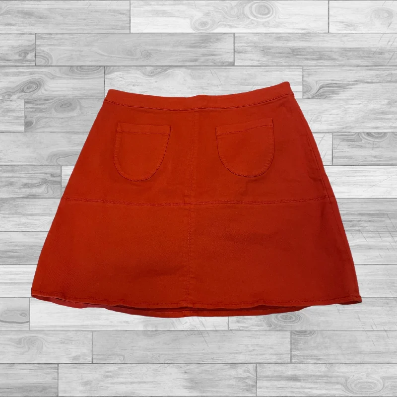 Ruffled skirts for soft romantic appeal -Skirt Mini & Short By Zara In Orange, Size: L