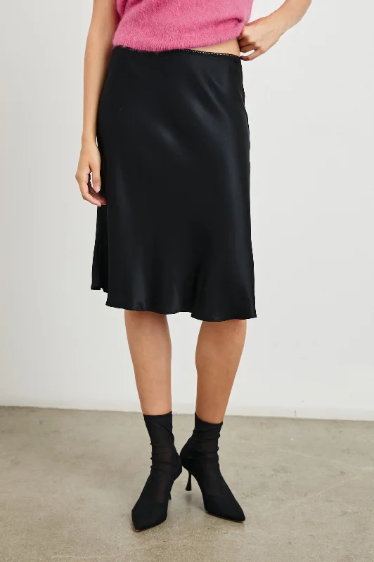 Casual cotton skirts for laid-back days -JOLENE SKIRT - BLACK