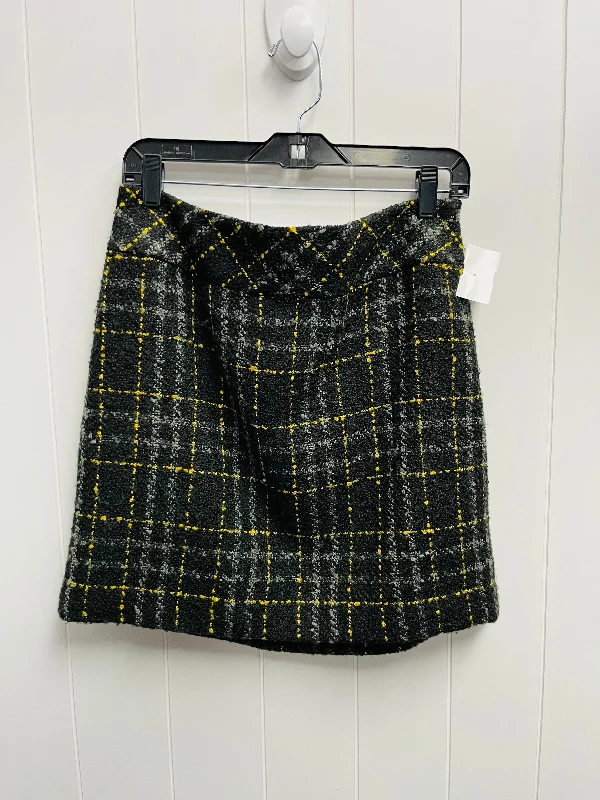 Luxury skirts with elegant silk sheen -Skirt Mini & Short By Loft In Grey & Yellow, Size: 8