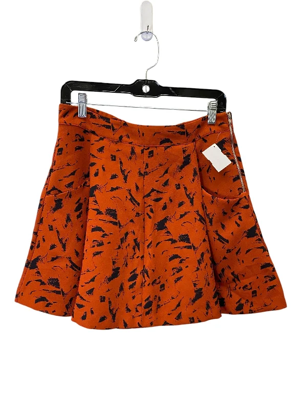 Trendy leather skirts for edgy modern looks -Skirt Mini & Short By Harlowe & Graham In Black & Orange, Size: 10