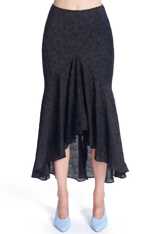 Wool Long Skirts for Warmth -Gilda Skirt In Black