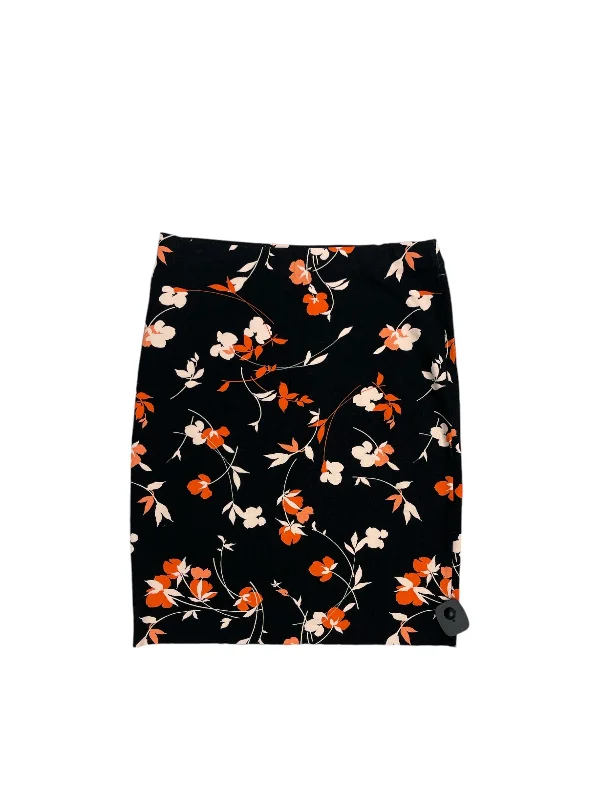 Trendy skirts with modern cutout designs -Skirt Midi By Ann Taylor In Black & Orange, Size: M