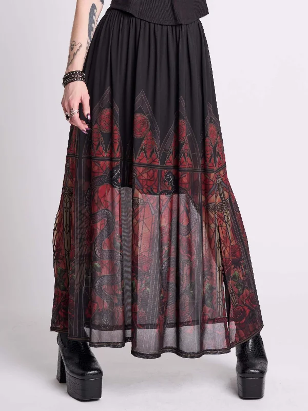 Wrap maxi skirts for versatile styling options -Dragon's House Maxi Skirt