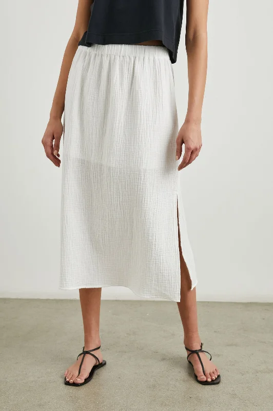 Ruffled skirts for feminine playful charm -SORAYA SKIRT - WHITE