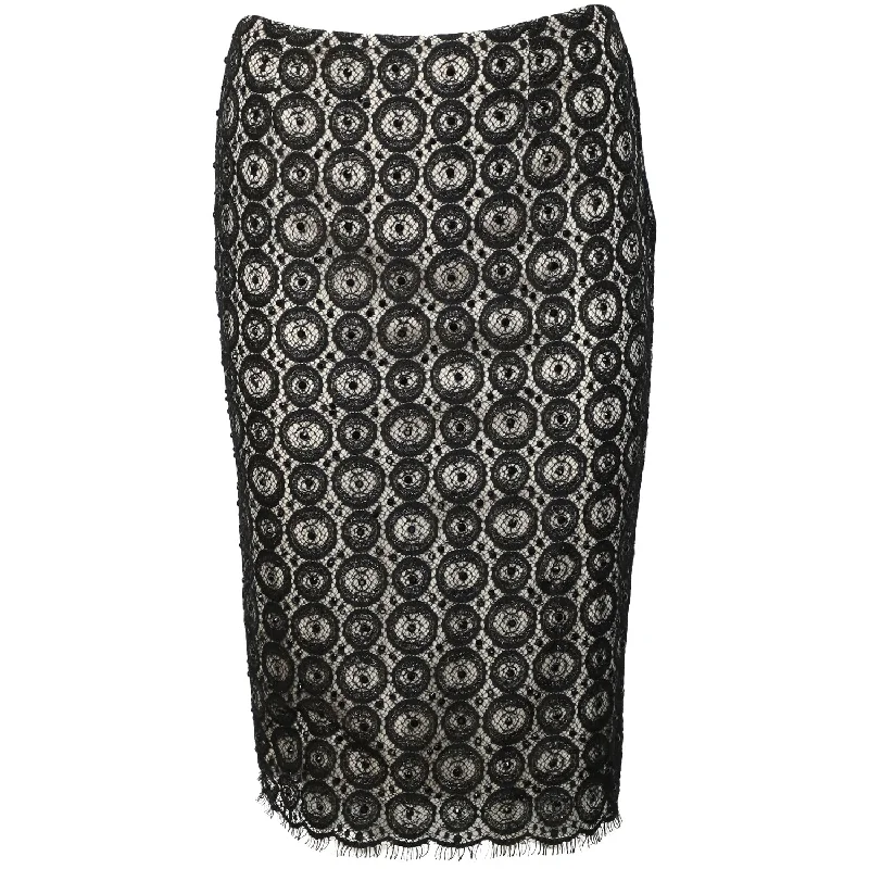 Long Skirts for Evening Galas -DVF Misty Beaded Midi Skirt in Black Nylon