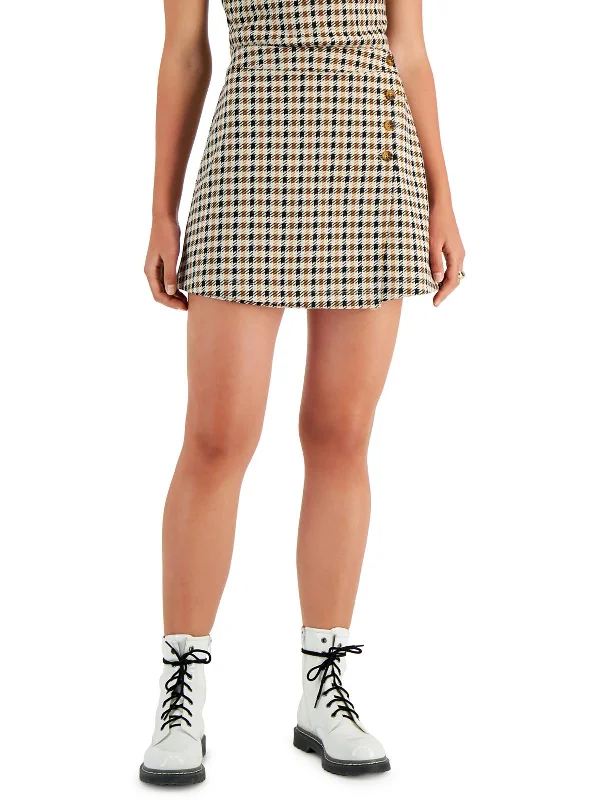 Vintage skirts for retro-inspired fashion vibes -Juniors Womens Printed Short Mini Skirt