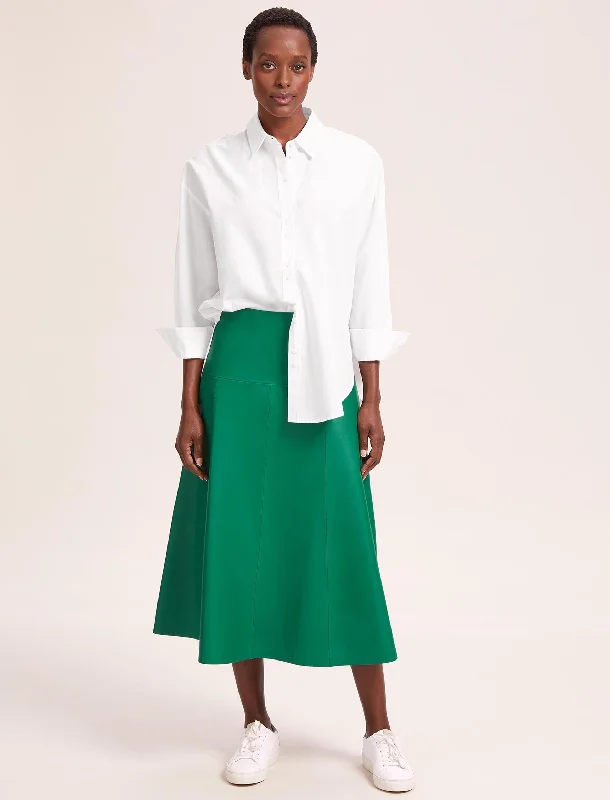 High-waisted skirts with button front detail -Sierra Leather A Line Maxi Skirt - Emerald Green